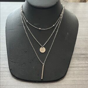 Elegant Silver Layered Necklace